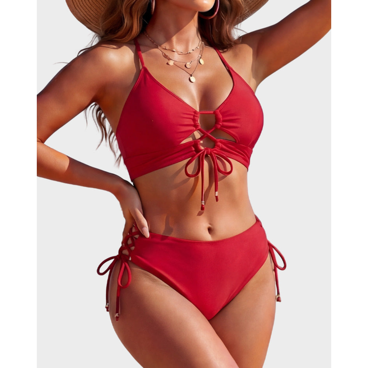 Nadia | Bikini Halter con Chiusura a Laccetto