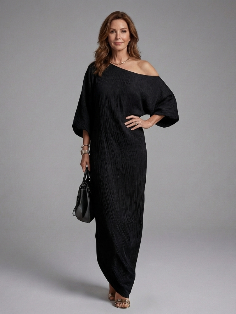 Blythe | Abito Maxi Drappeggiato a Spalla Unica