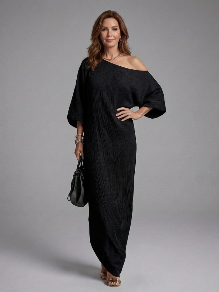 Blythe | Abito Maxi Drappeggiato a Spalla Unica