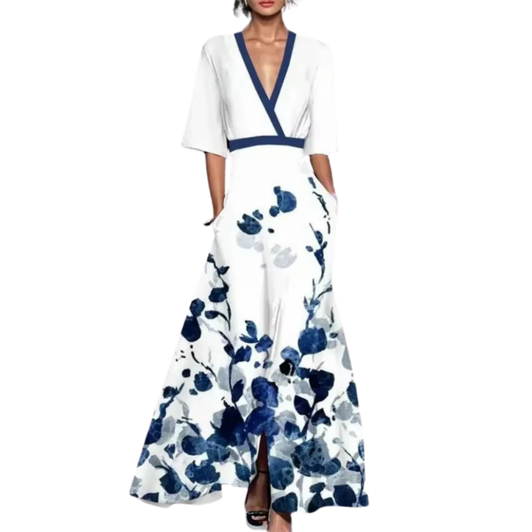 Noelle | Vestito Primaverile Floreale con Scollatura a V