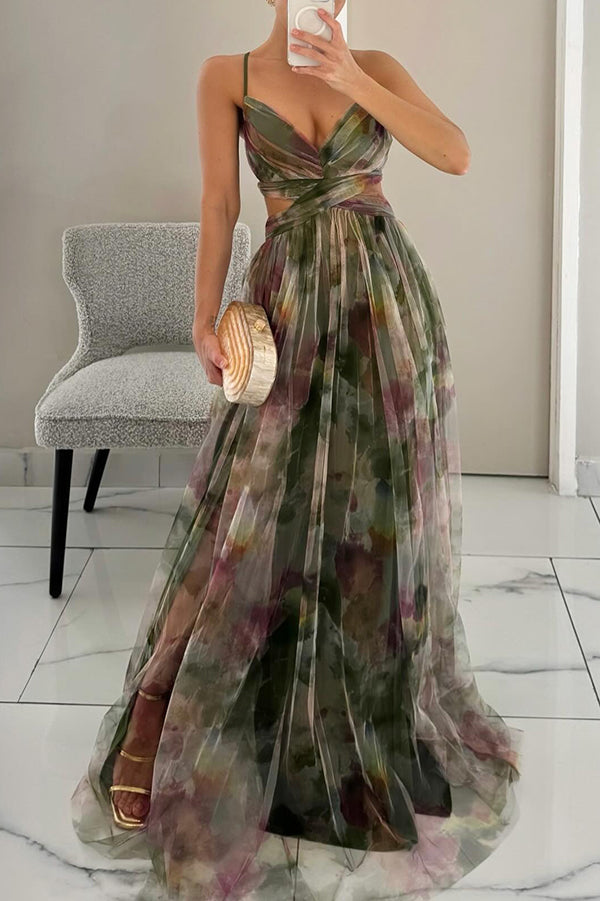 Gisela | Vestito Maxi Incantevole con Stampa Floreale