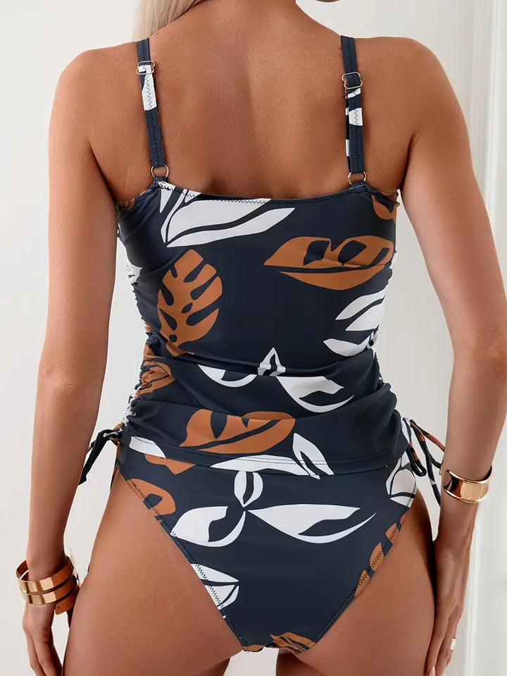 Isla - Set Tankini con Stampa di Foglie Tropicali