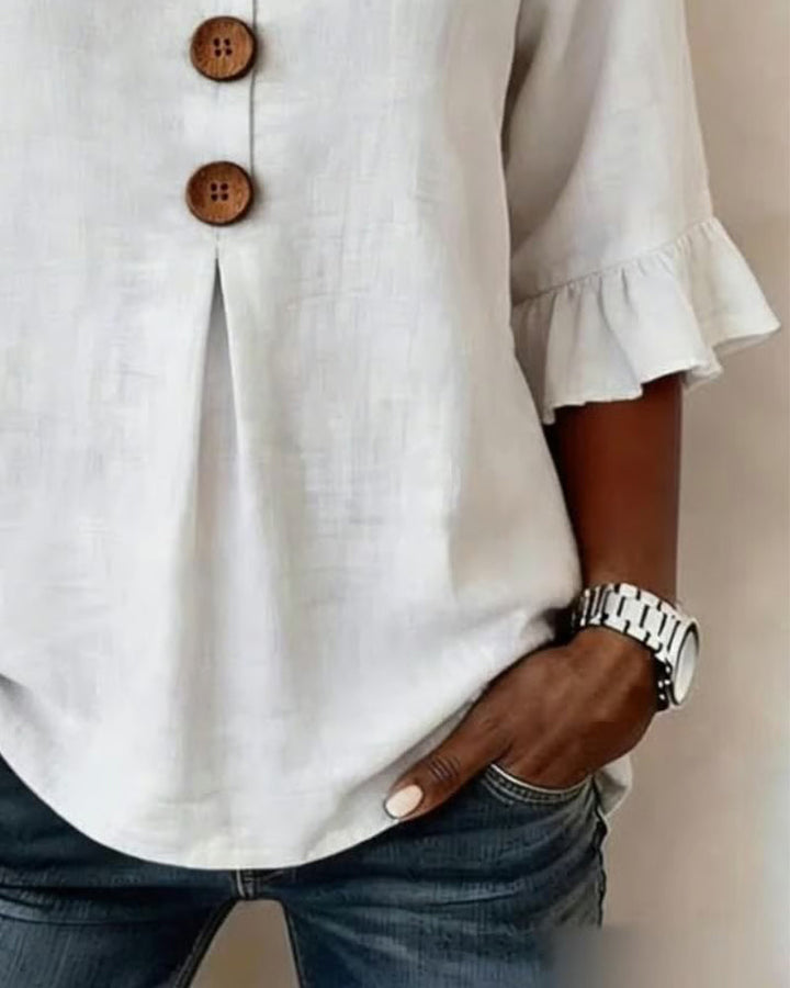 Blusa Ruffle Sophia con Bottoni