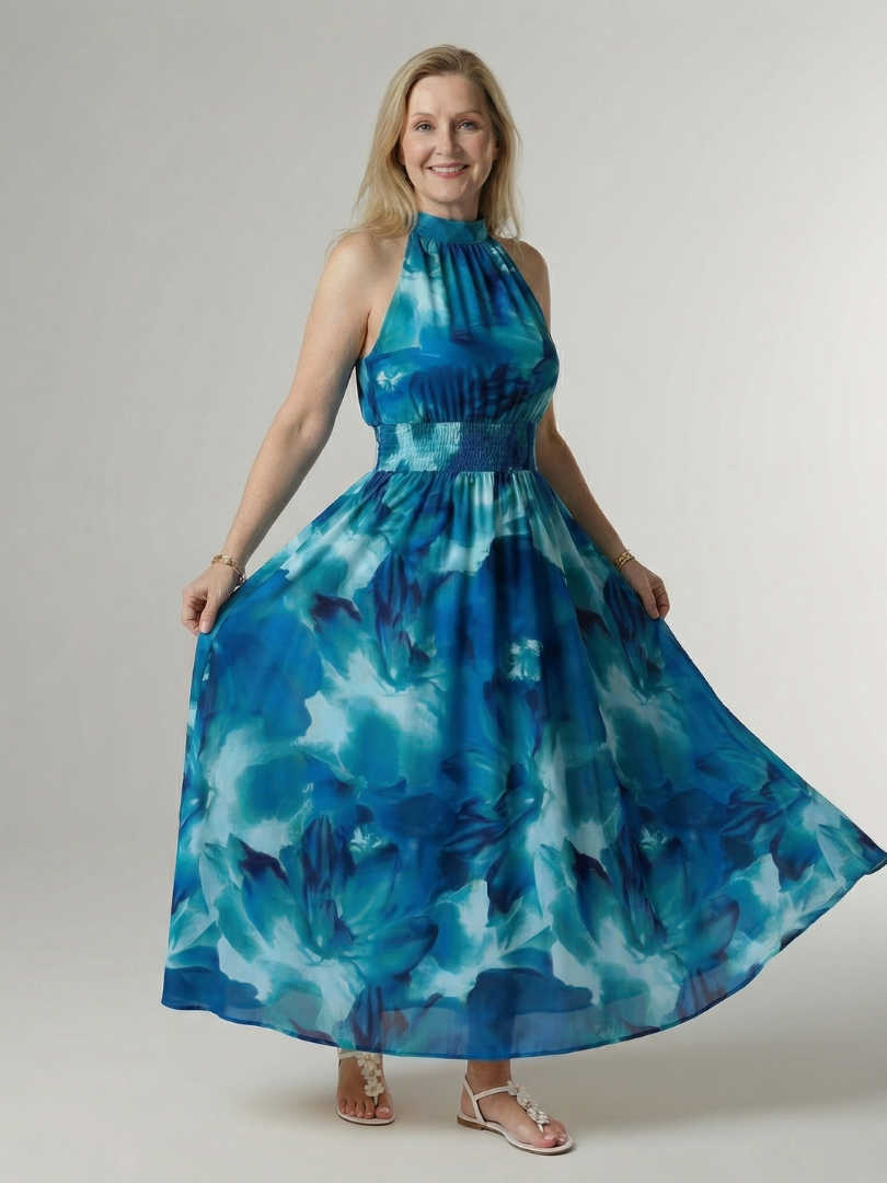 Sylin | Vestito Midi con Spalline Dipinto