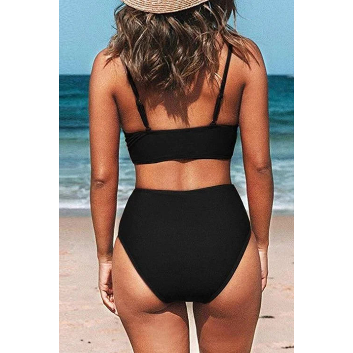 Jodi | Bikini a Vita Alta con Scollo a V Giocoso