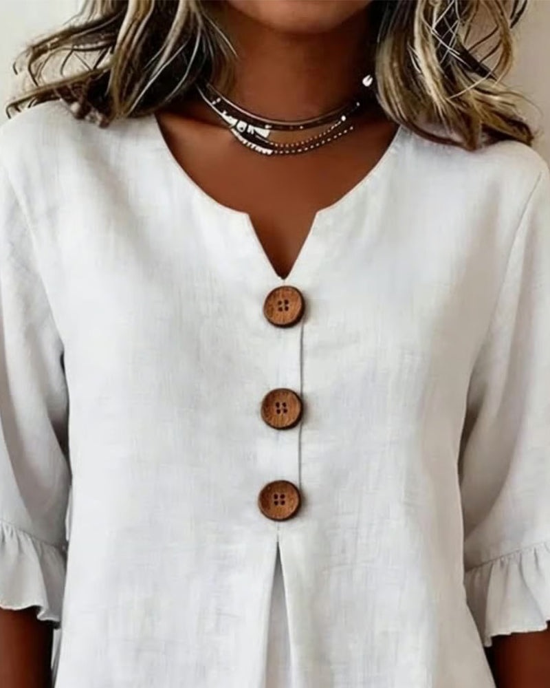 Blusa Ruffle Sophia con Bottoni
