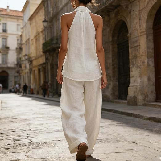 Ainhoa | Completo Top Senza Maniche e Pantaloni Larghi