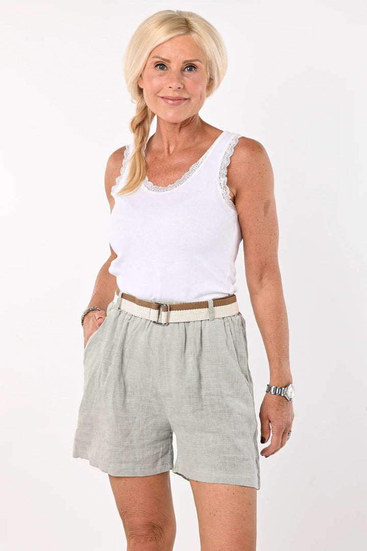 Mira | Pantaloni in lino con cintura