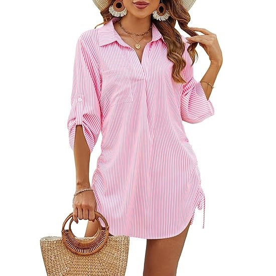 Megan | Camicia da spiaggia leggera con vita regolabile