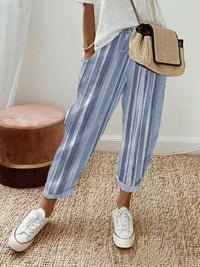 Skye | Pantaloni a Righe Blu Chiaro