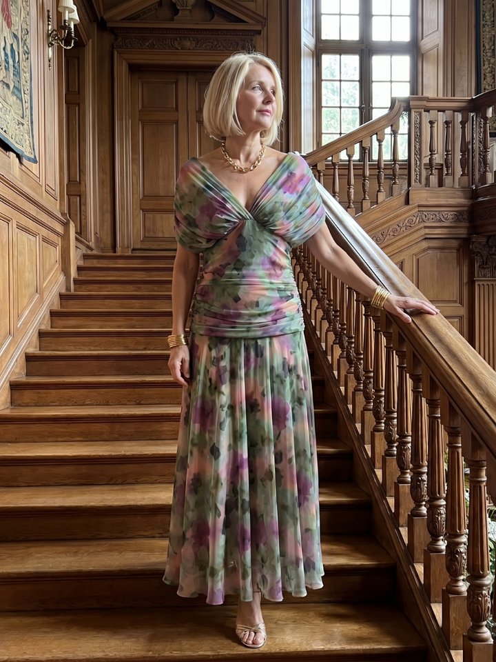 Calen | Vestito Midi Off Shoulder Fluttuante