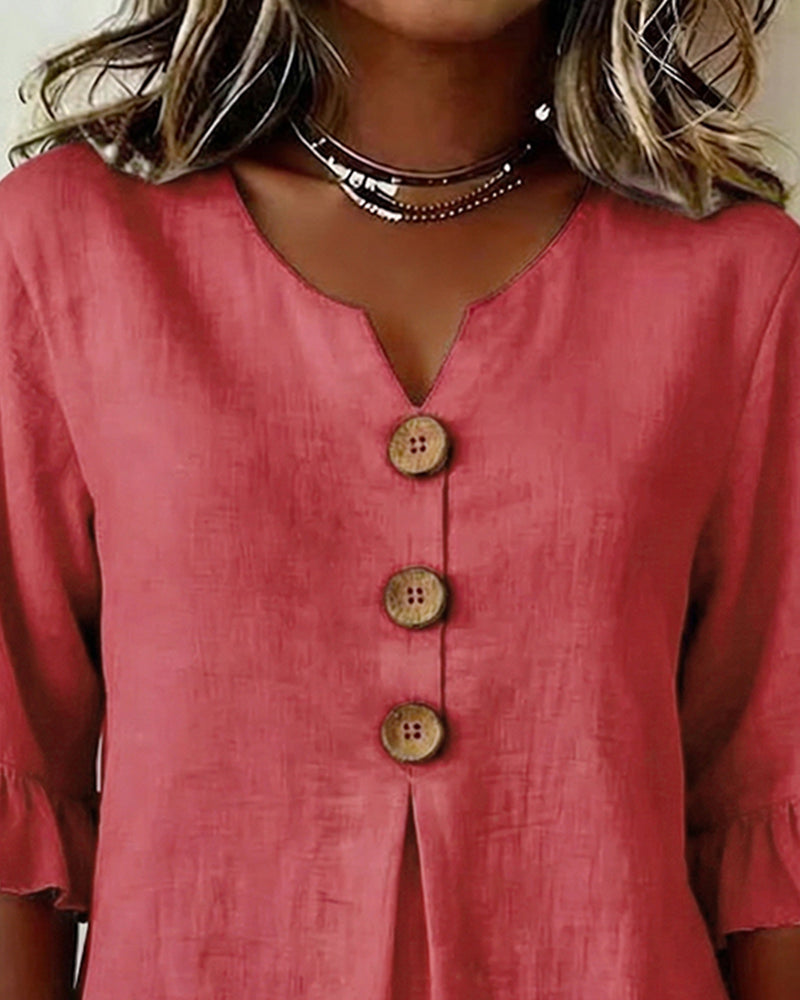 Blusa Ruffle Sophia con Bottoni