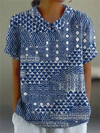 Zara | Blusa blu con stampa tribale