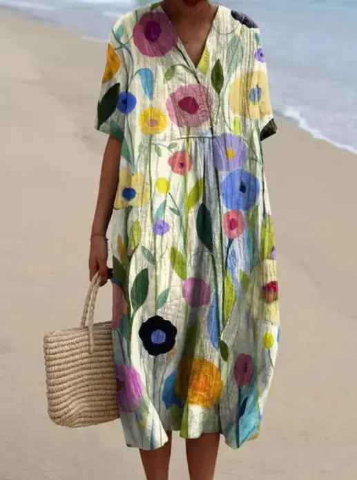Margaret - Vestito Flowy con Stampa Floreale Vivace