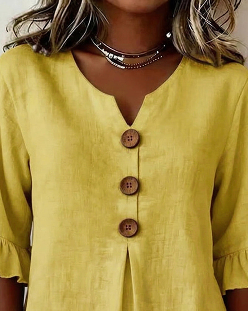 Blusa Ruffle Sophia con Bottoni