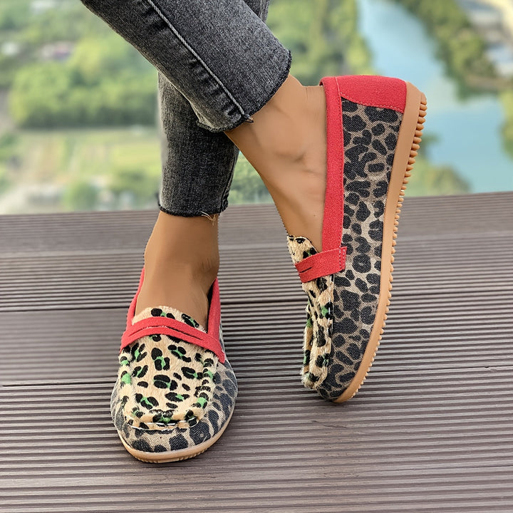 Aimee™ | Mocassino Leopardo Rosso