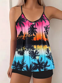 L'Avana - Set Tankini con stampa tropicale e costume da bagno