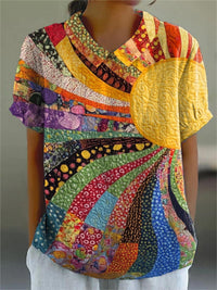 Lila | Blusa patchwork colorata