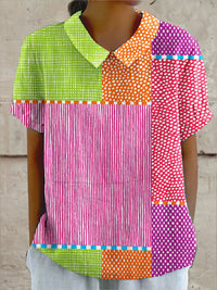 Zoe | Blusa patchwork colorata