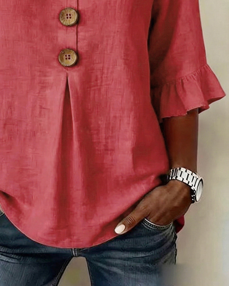Blusa Ruffle Sophia con Bottoni