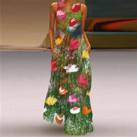 Meadowelle | Abito Maxy Senza Maniche con Stampa Floreale