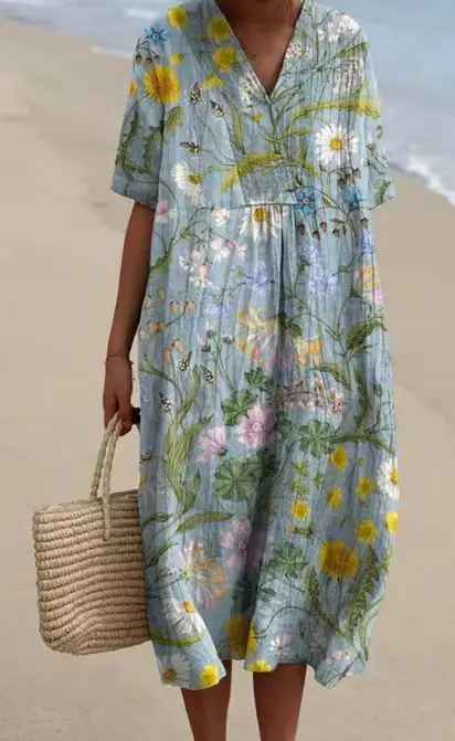 Margaret - Vestito Flowy con Stampa Floreale Vivace