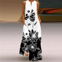Celestine | Abito Maxi Floreale Senza Maniche con Scollatura a V