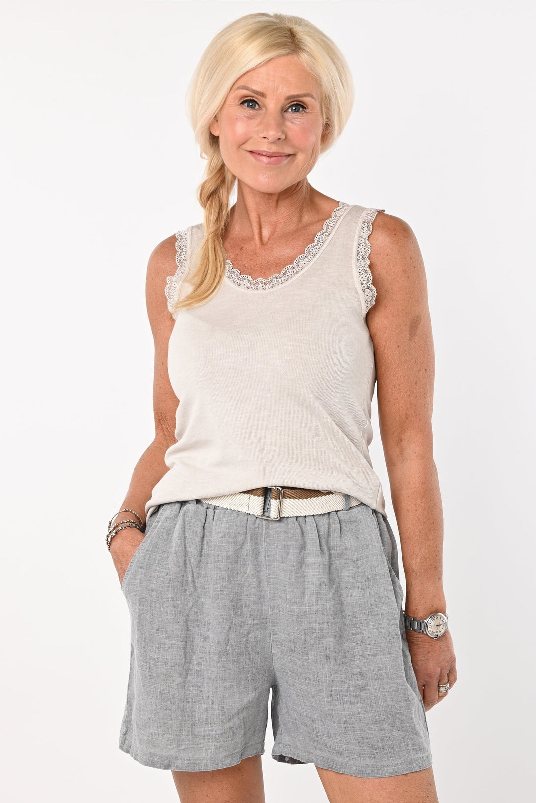 Mira | Pantaloni in lino con cintura