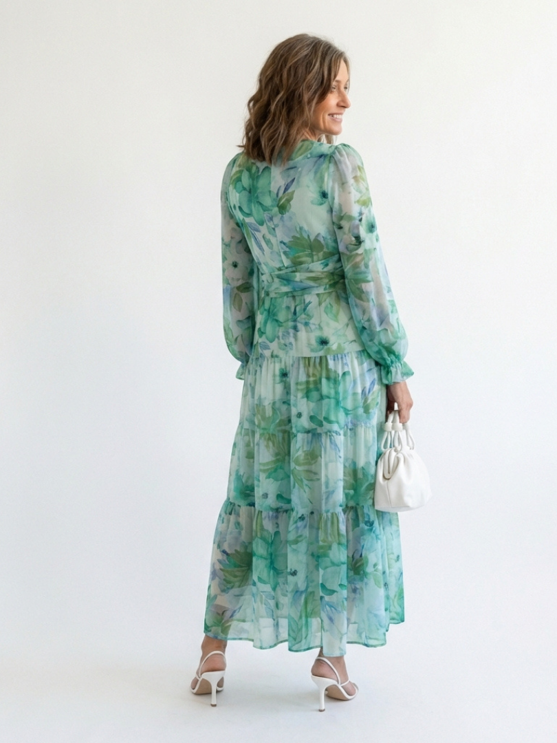 Althea | Vestito Maxi Floreale a Maniche Lunghe