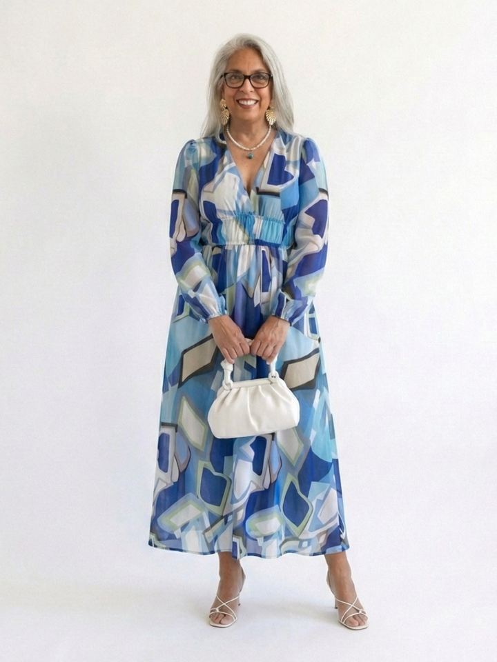 Althea | Vestito Maxi Floreale a Maniche Lunghe