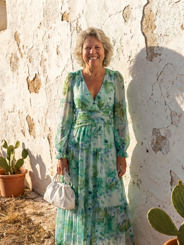 Althea | Vestito Maxi Floreale a Maniche Lunghe