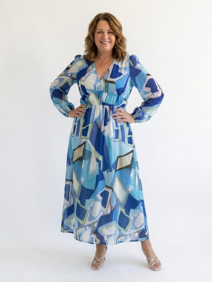 Althea | Vestito Maxi Floreale a Maniche Lunghe