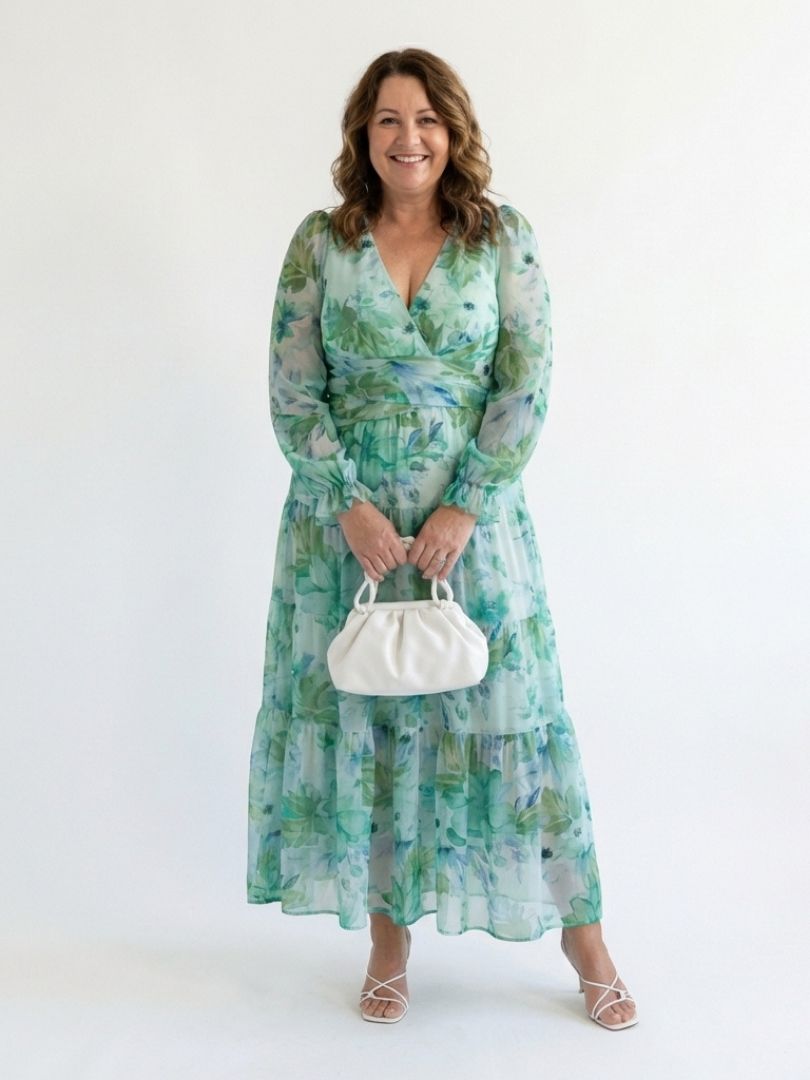Althea | Vestito Maxi Floreale a Maniche Lunghe
