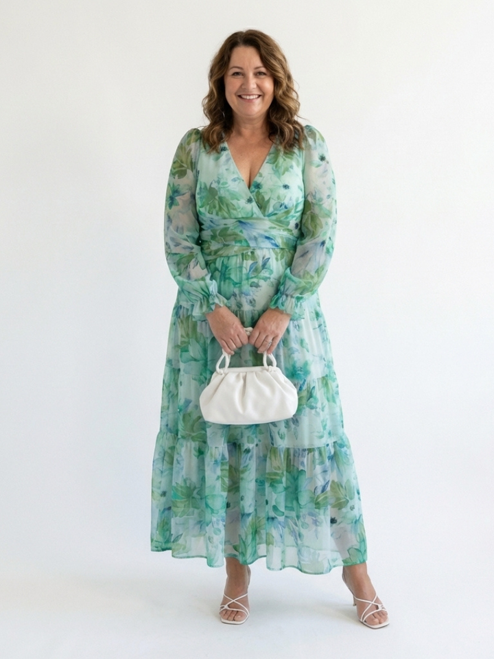 Althea | Vestito Maxi Floreale a Maniche Lunghe