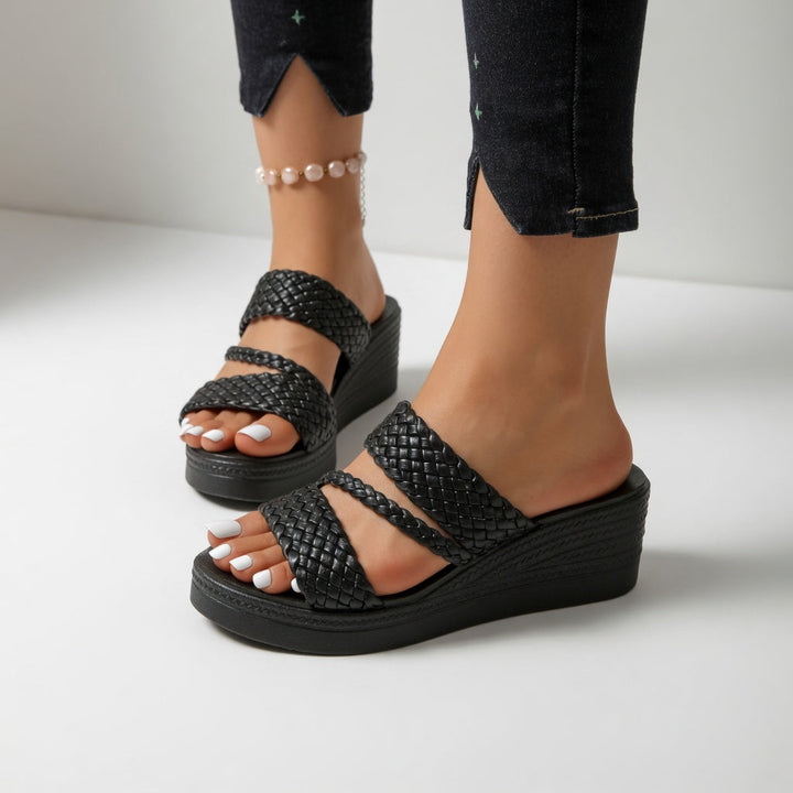 Tresseline - Mules a zeppa intrecciate