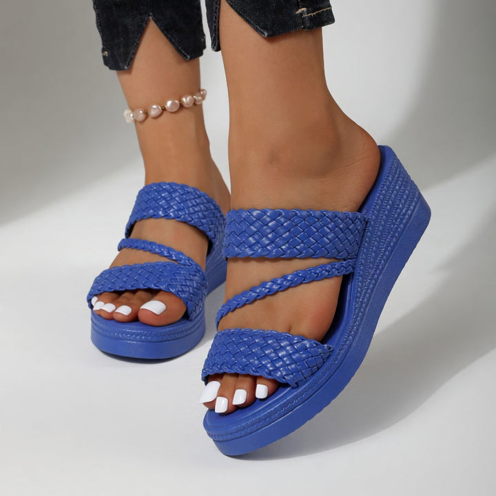 Tresseline - Mules a zeppa intrecciate