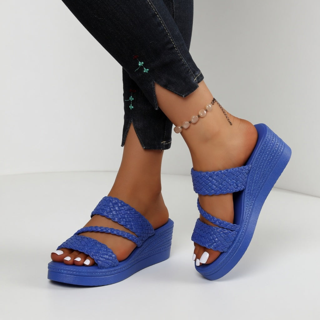 Tresseline - Mules a zeppa intrecciate
