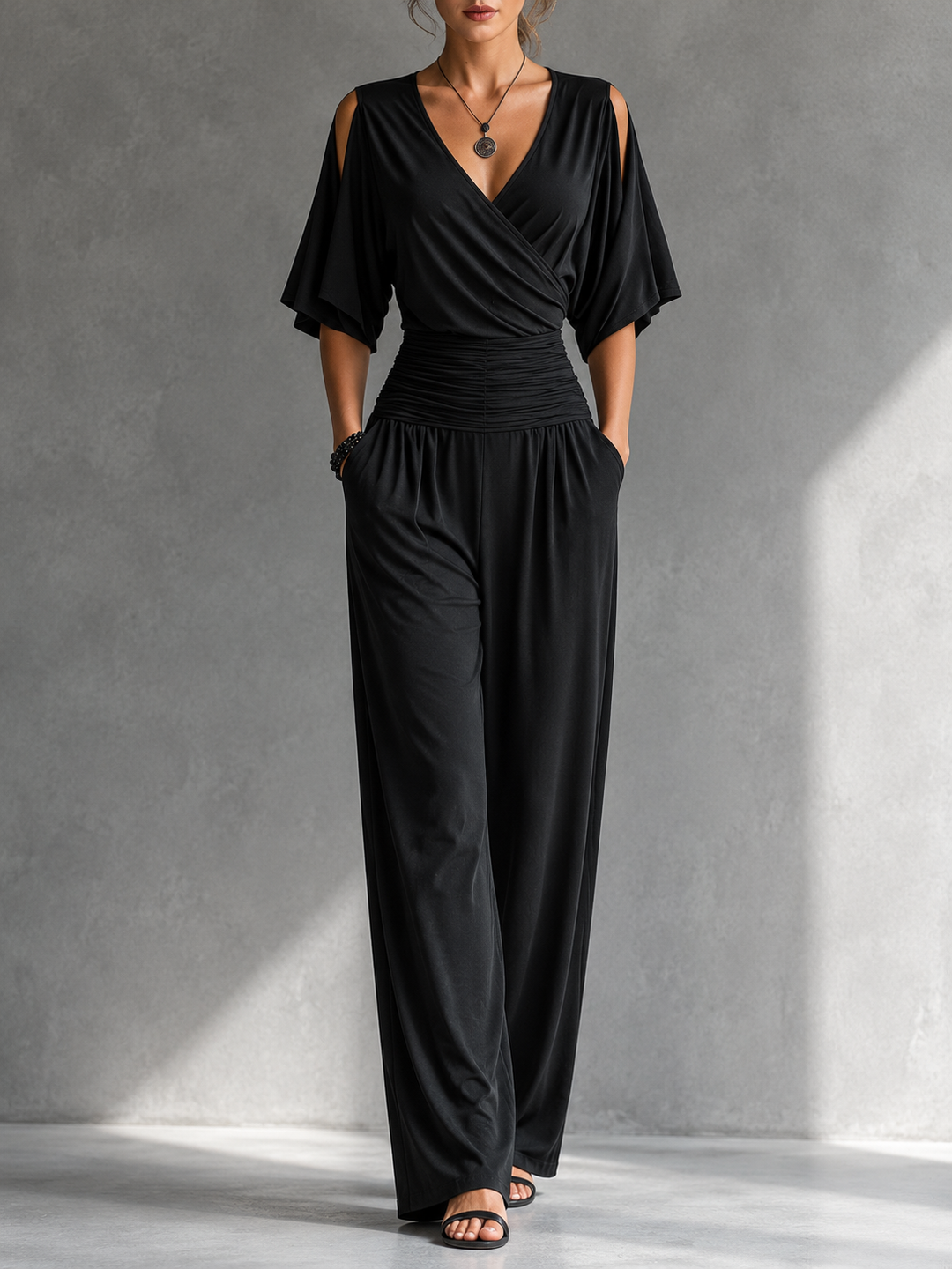 Alia | Elegante Tuta Larga con Gamba Ampia