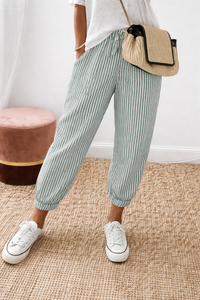 Olivea | Pantaloni Confortevoli con Strisce Fresche
