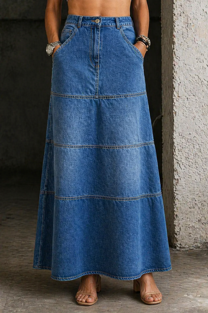 Mary | Gonna in Denim di Lunghezza Media