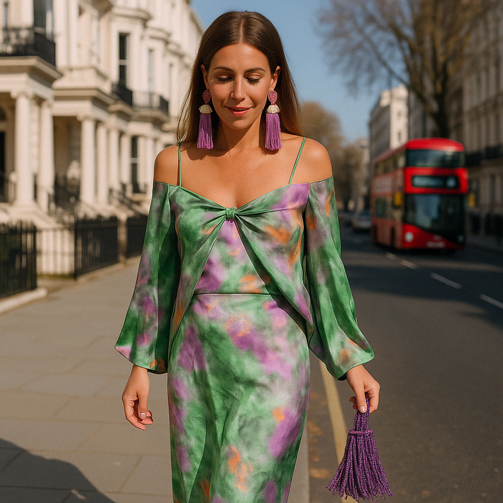 Nancy | Abito Maxi Elegante con Sciarpa Rimovibile