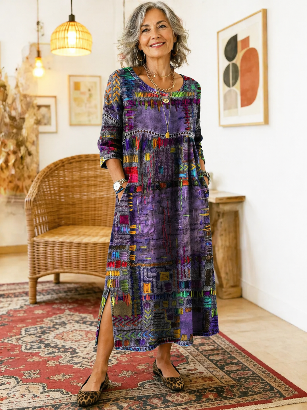 Isabelle | Abito in Denim Etnico
