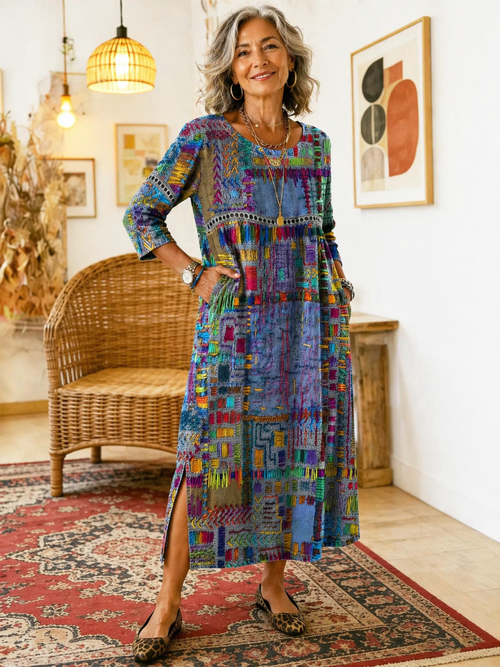 Isabelle | Abito in Denim Etnico
