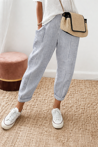 Sage | Pantaloni Minimalisti Confortevoli con Strisce