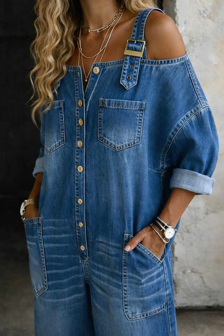 Sophia | Tutina in Denim con Spalle Scoperte