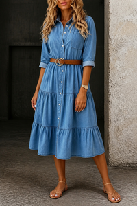 Barbara | Abito in Denim Casual Elegante