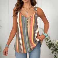 Isaline™ | Canotta multicolore a righe con scollo a V