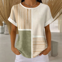 Élina™ | T-shirt a righe con blocchi di colore