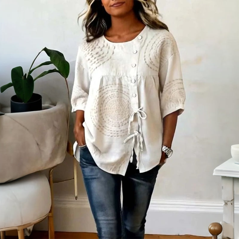 Élodie™ | Blusa vintage casual stampata