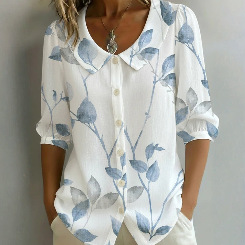 Léa™ | Blusa casual con motivo foglie